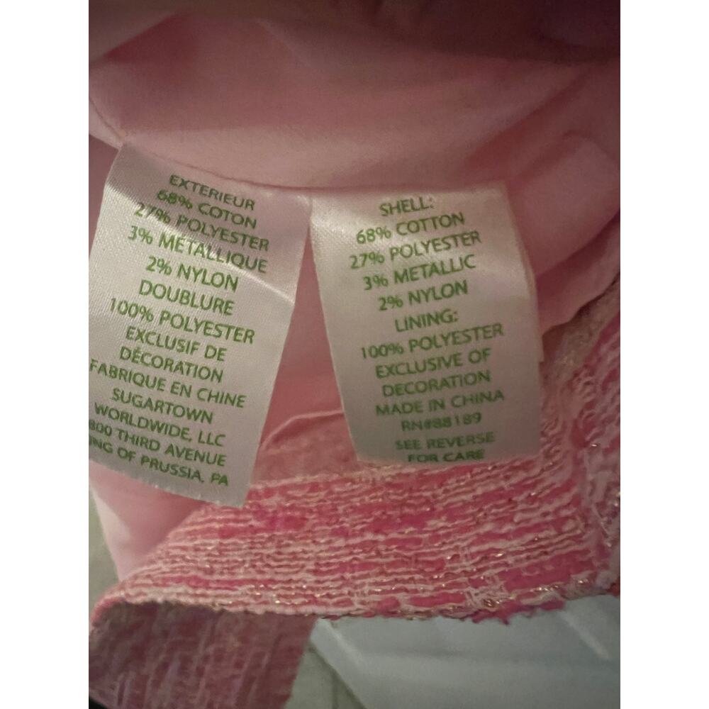 Lilly Pulitzer Catie Shift Pink Tropics Resort Boucle Dress Sz 10 Fairy sparkle - Picture 6 of 10